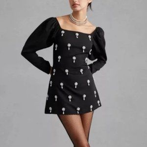 NOT SO SERIOUS BY PALLAVI MOHAN PEARL-EMBELLISHED MINI DRESS